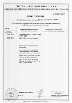 2019.11.16 Сасово - Приложение к сертификату Изделия крепежные из металла, торговая марка Tech-KREP. Серийный выпуск